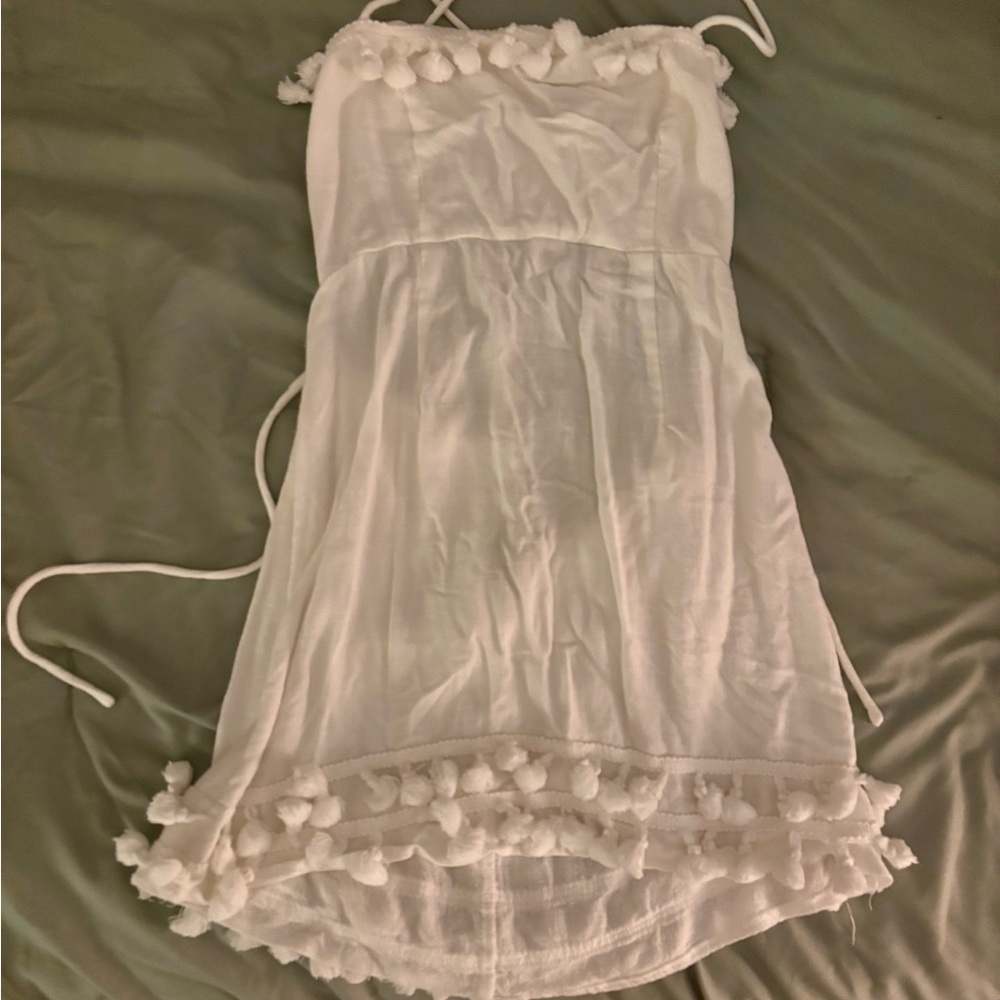 White Pom Pom Princess Polly Dress